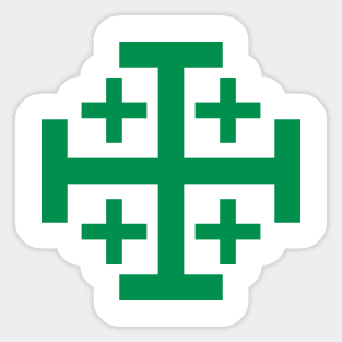 Jerusalem Cross (green) Sticker